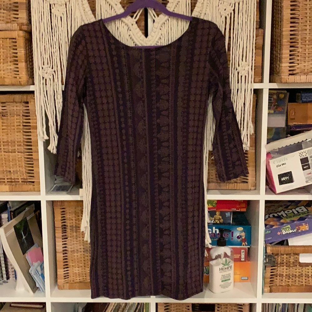 O’Neil purple print dress medium